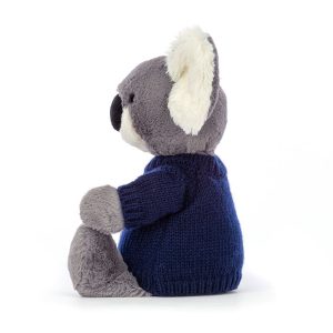 Bashful Koala with Personalised Navy Jumper