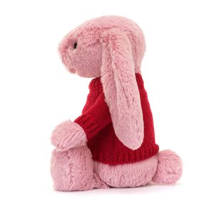 Bashful Tulip Pink Bunny with Personalised Red Jumper